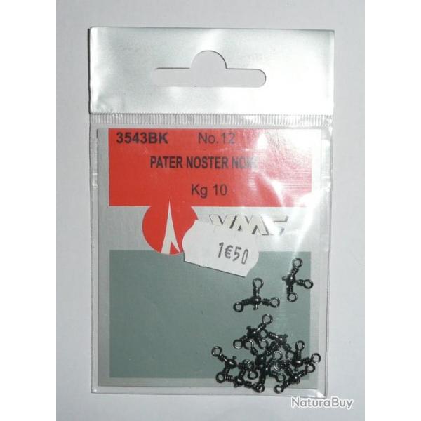 Emerillons N�12 R�f: 3543BK pater noster noir par 10