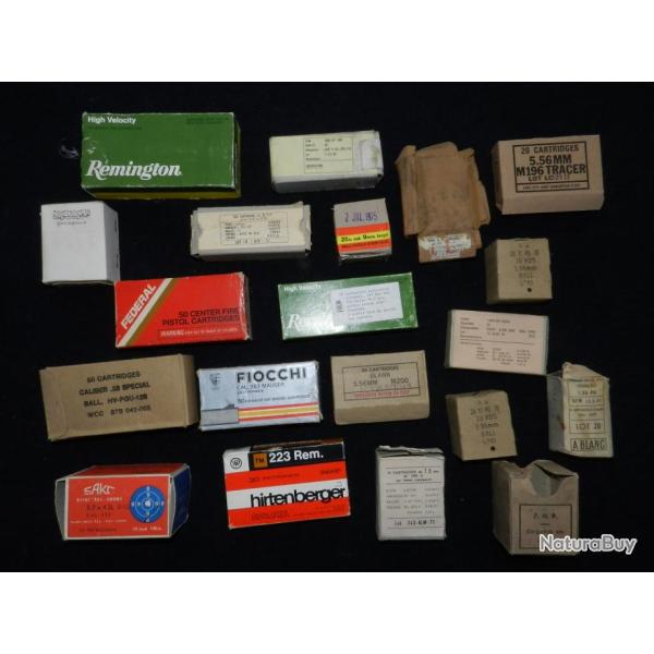 TRES BEAU GROS LOT 20 ANCIENNES BOITES CARTOUCHES ... #.3