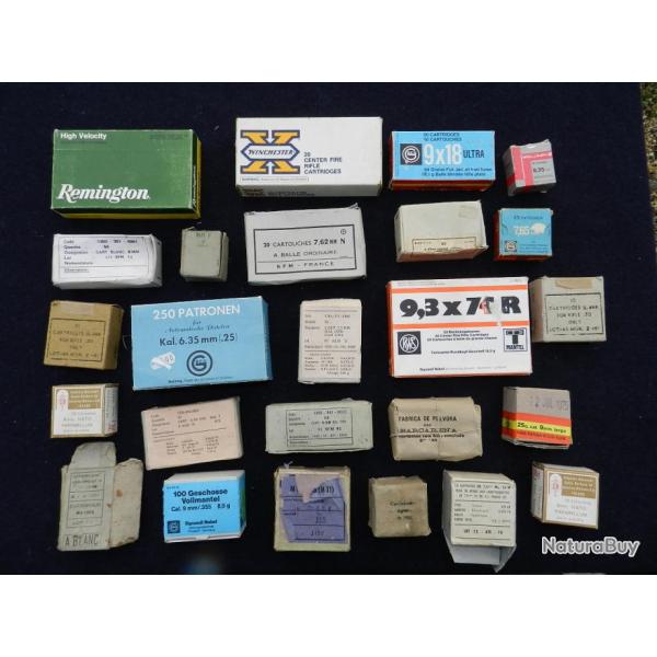 TRES BEAU GROS LOT 25 ANCIENNES BOITES CARTOUCHES ... #.4