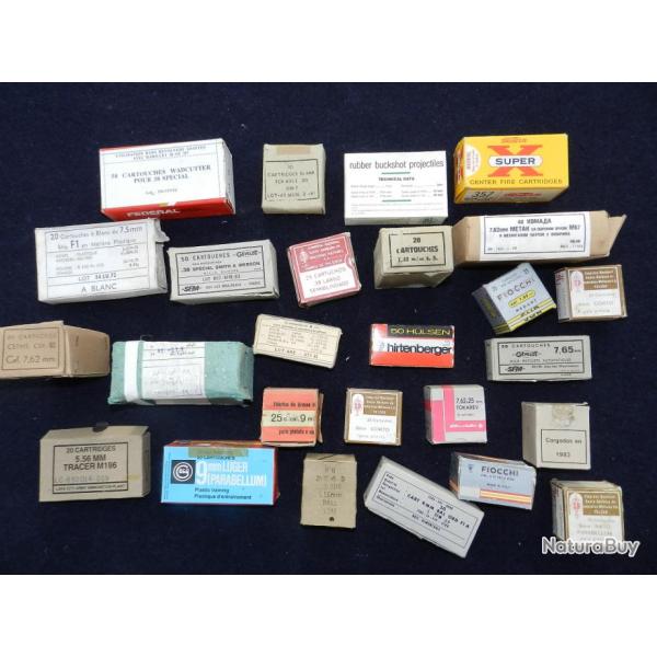 TRES BEAU GROS LOT 26 ANCIENNES BOITES CARTOUCHES ... #.7