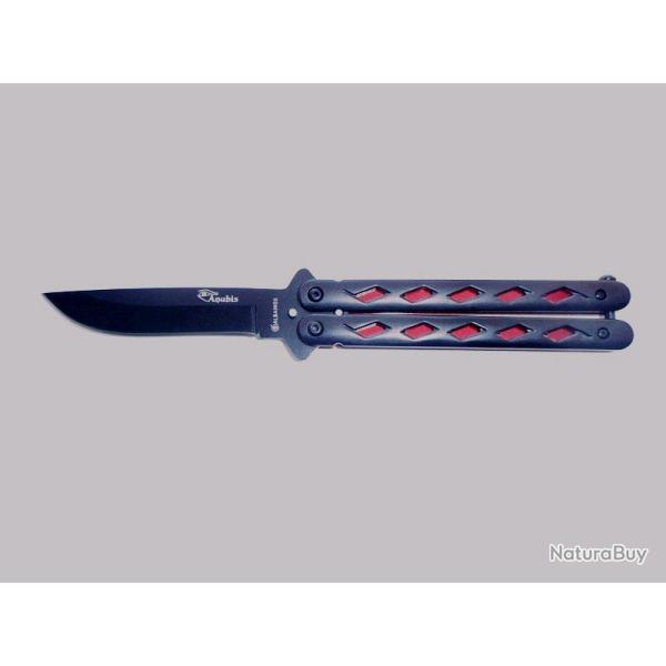 Couteau PAPILLON  ANUBIS Noire et Rouge