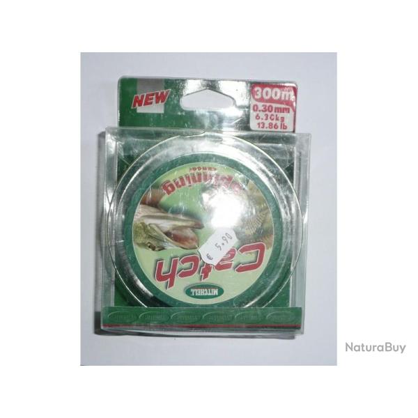 Bobine de nylon Mitchell Catch Lancer Fluo 0.30mm 6.300kg 300m