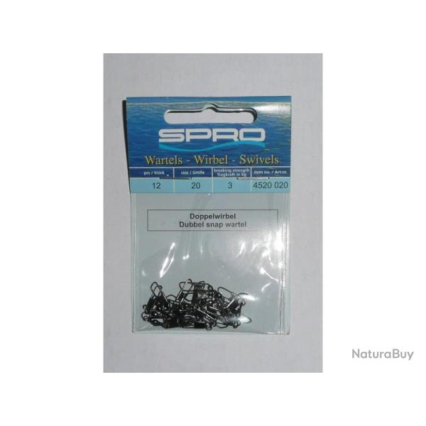 Emerillons SPRO N�20 R�f: 4520020 baril + agrafe par 12