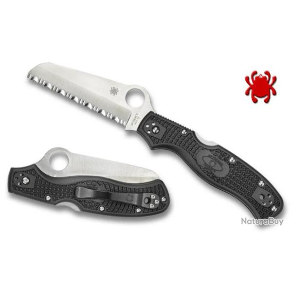Couteau Spyderco Rescue 3 Manche Black FRN Acier VG-10 Serrated Made In Japan SC14SBK3