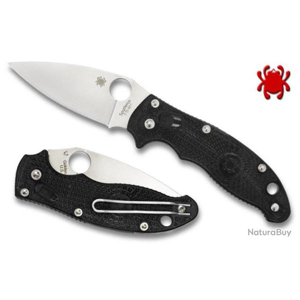 Couteau Spyderco Manix 2 Lightweight Black Manche Black Molded FRCP Acier CTS-BD-1 USA SC101PBK2