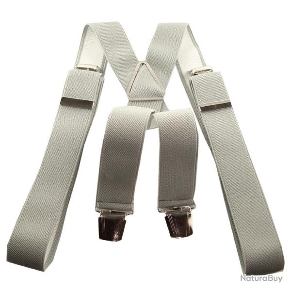 Bretelles � pinces r�glables coulissantes, gris clair