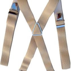 Bretelles &agrave; pinces r&eacute;glables coulissantes, beige