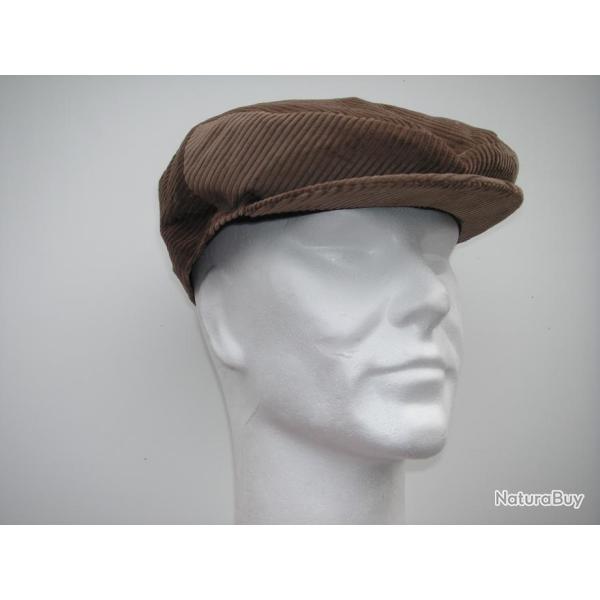 Casquette plate en velours ctel marron-clair ( 04 )