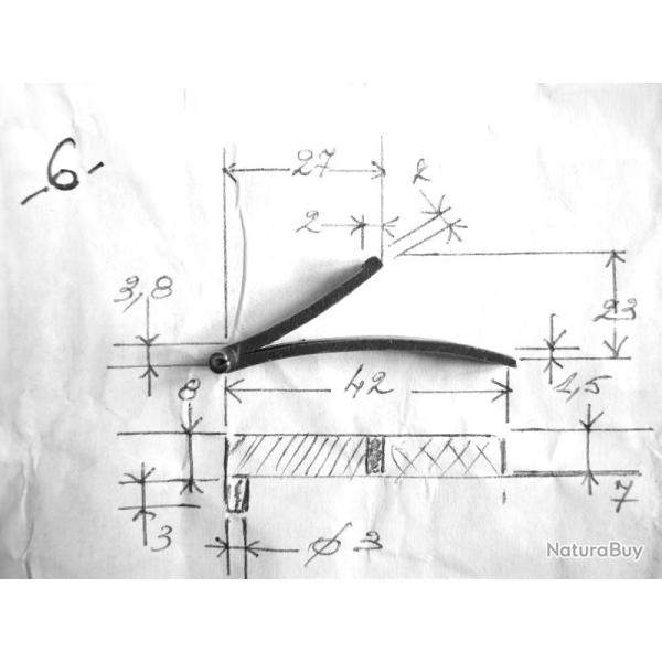 Ressort NEUF (n� 6) pour platine de fusil de chasse.