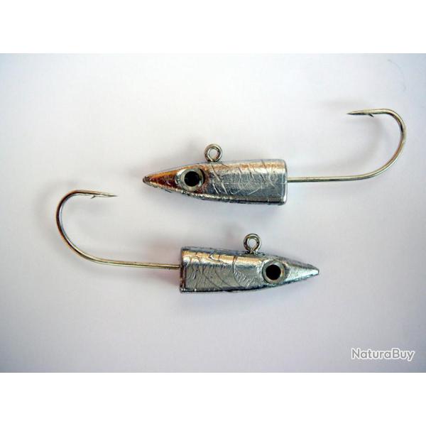 lot : 2  tetes plomb�es fusiforme de 20gr