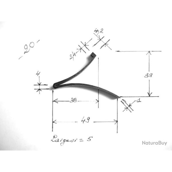 Ressort NEUF (n� 20) pour platine de fusil de chasse.