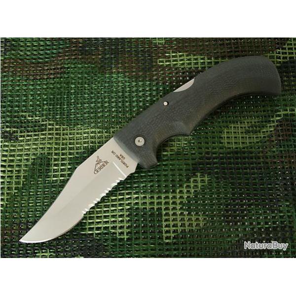 Gerber Gator Clip Point Acier 154CM Serrated Manche Kraton Gerber Gator Made In USA G6079