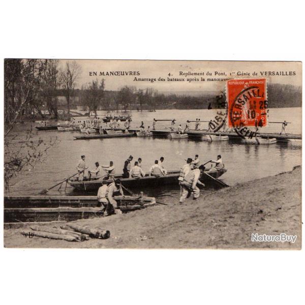 CPA -  Militaire - EN MAN�UVRES Repliement du Pont 1 er G�nie  de VERSAILLES Amarrage bateaux N�1215