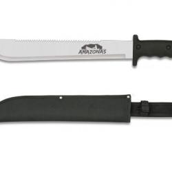 Machette Survie INOX avec Dents de scie ( AMAZONAS 59.5 cm)