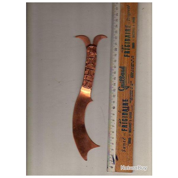 coupe-lettre courb� forme cimet�re Guerre de 1918-1918, artisanat de tranch�e.