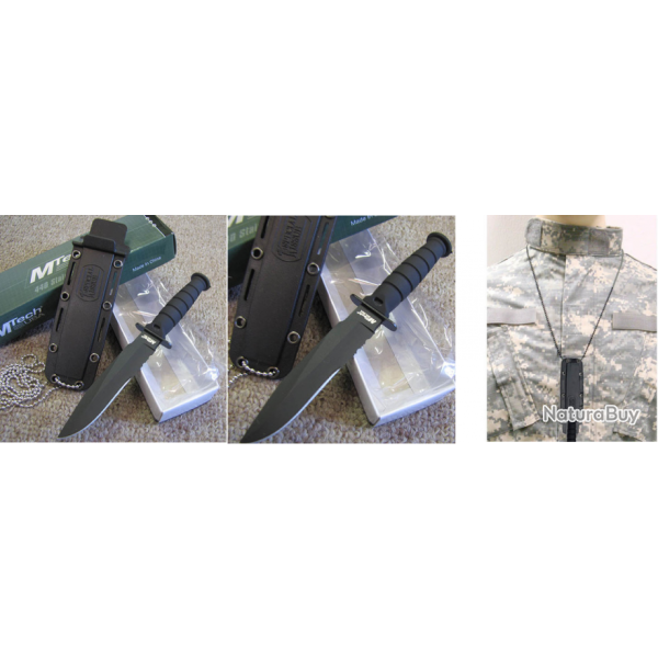 Couteau de Cou Tactical Mini Kabai MTECH Acier 440 Fa�on Ka-Bar MT632CB