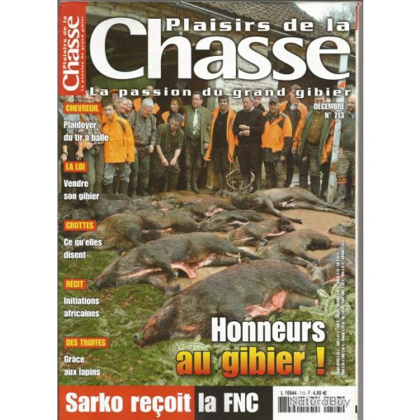 plaisirs de la chasse  d�cembre 2011  n 713 , chevreuil, crottes , short magnum , vendre son gibier