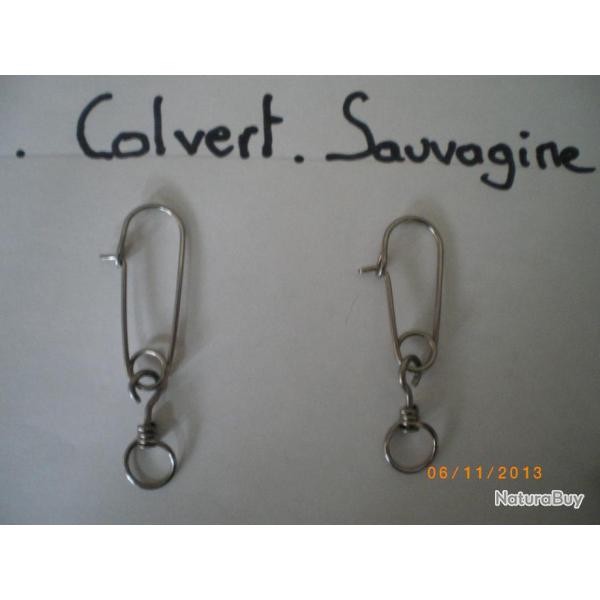 �pingles avec �merillons en inox pour colvert ou sauvagine .