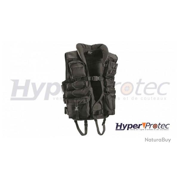 Gilet assaut noir multi poches pour airsoft - Noir