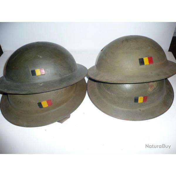 RARE ! Casque belge TOMMY MK 2 " plat � barbe ( fabrication entre 1944 et 1946 )
