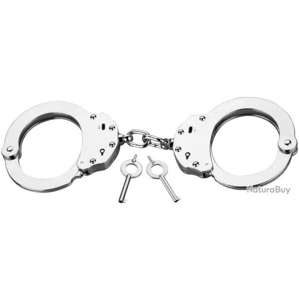 Menottes chromes double verrou  chane 
