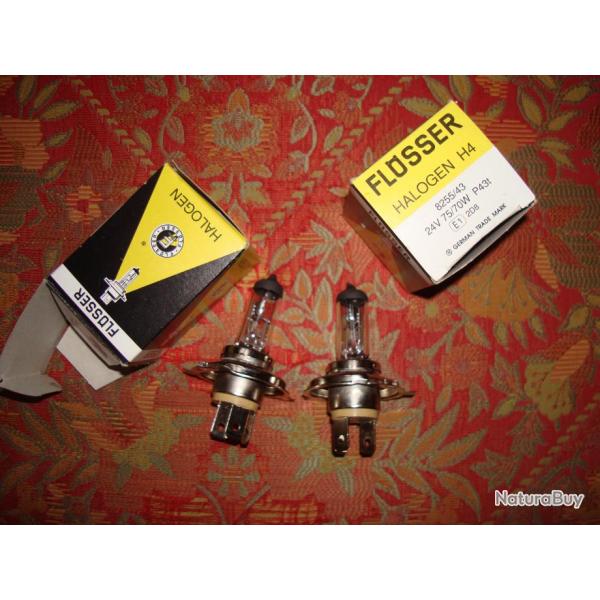 deux ampoules  FLUSSER H 4 neuves a IODE en 24 volts