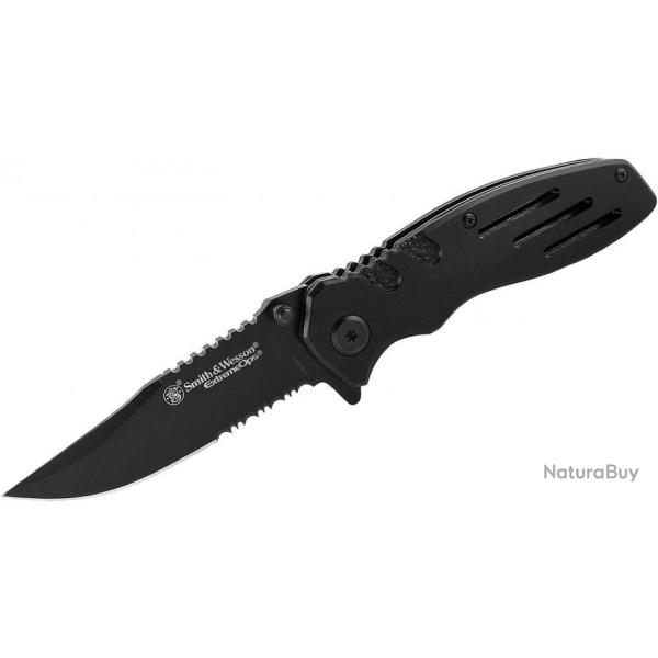 Couteau Tactical Smith&Wesson Extreme Ops Lame Acier Inox Serrated Manche Alu SWA24S