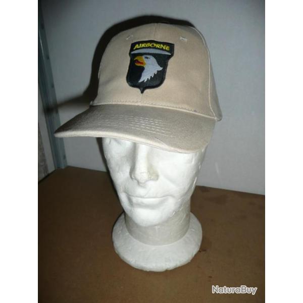 Casquette beige AIRBORNE 101 st ( SCREAMING EAGLES paratrooper d-day normandie AIRSOFT PAINTBALL