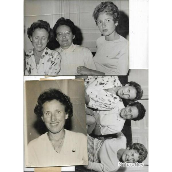 claude kogan, jeanne franco, claudine van der stratten , 4 photos alpinistes , alpinisme , cogan