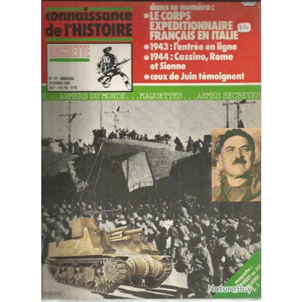 connaissance de l'histoire hachette n�39. le corps exp�ditionnaire fran�ais en Italie. cassino, rome