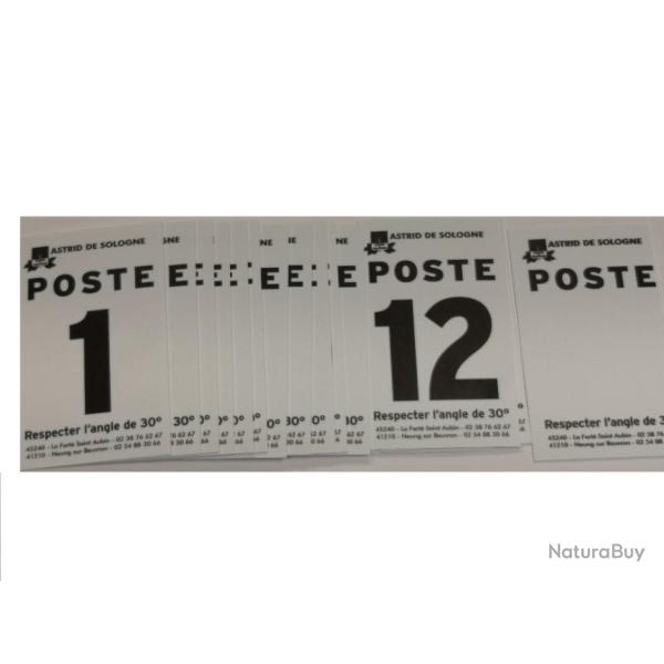 Num�ro de poste blanc de 1 � 12 + 3 vierges