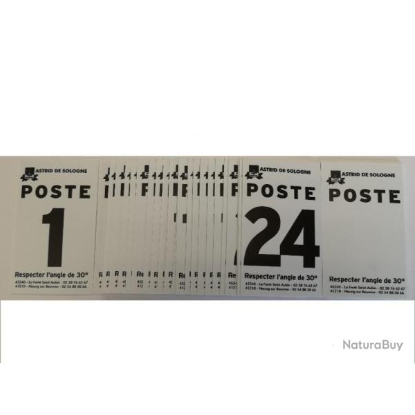 Num�ro de poste blanc de 1 � 24 + 3 vierges