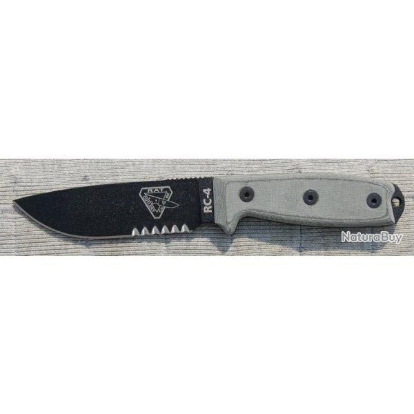 Couteau De Survie ESEE Model 4 Part Serrated Acier 1095 Serrated Manche Micarta RC4SMB