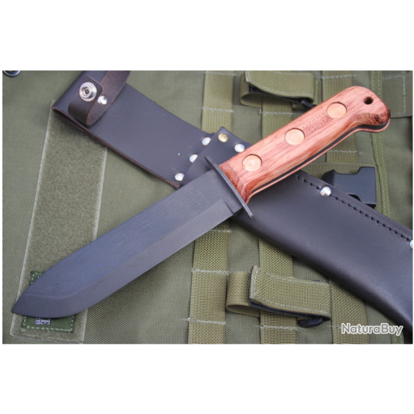 Bushcraft Couteau de Survie Sheffield MOD Pattern Survival Acier Carbone Phosphate England She003