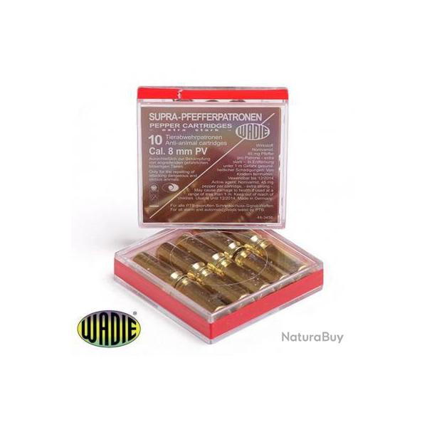 Boite de 10 Wadie Cartouches 9 mm SUPRA PEPPER (poivre)