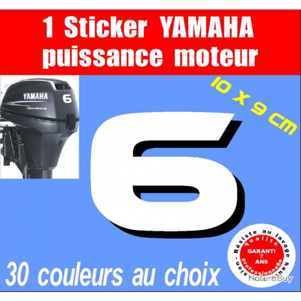 1 sticker YAMAHA puissance moteur 6 cv serie 2 capot moteur hors bord bateau barque