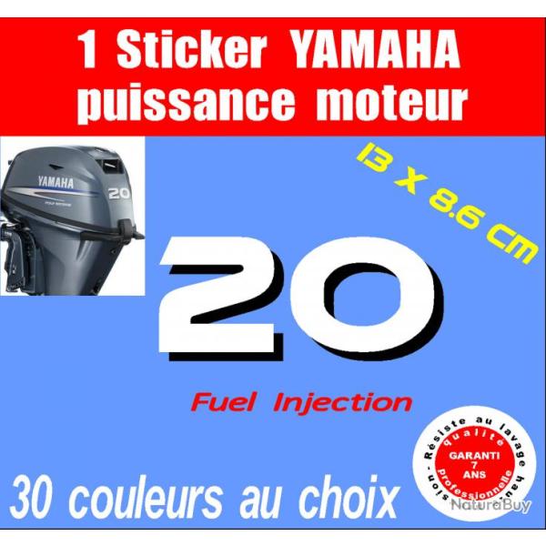 1 sticker YAMAHA ref 20 serie 2 moteur hors bord in bord bateau barque jet ski