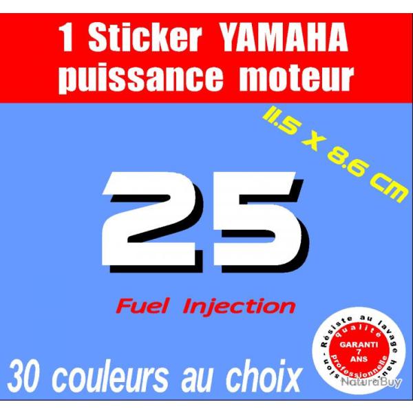 1 sticker YAMAHA ref 25 serie 2 moteur hors bord in bord bateau barque jet ski