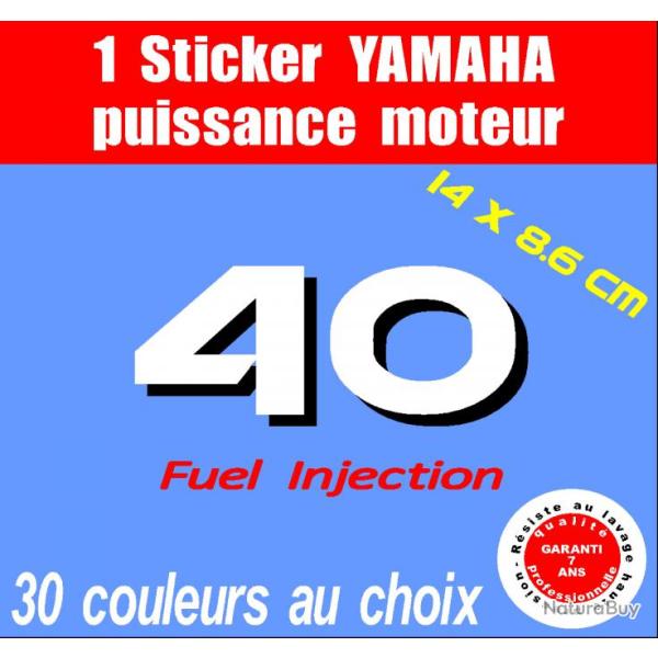 1 sticker YAMAHA ref 40 serie 2 moteur hors bord in bord bateau barque jet ski