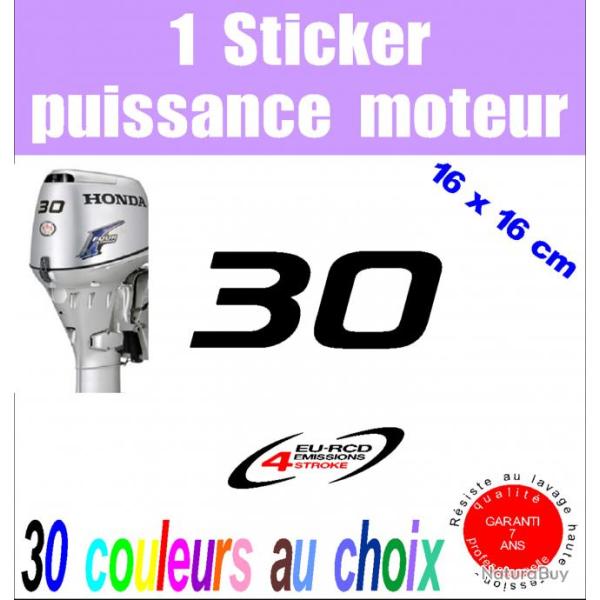 1 sticker HONDA puissance moteur 30 cv srie 2 hors bord bateau barque pche