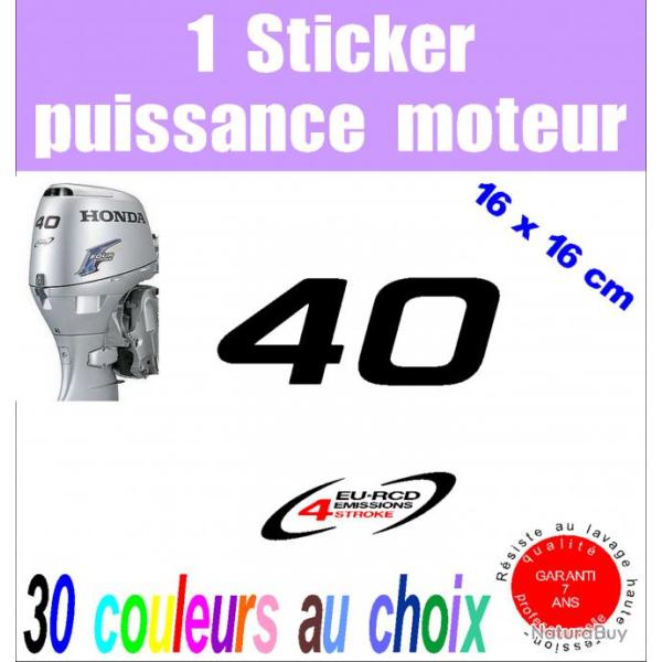 1 sticker HONDA puissance moteur 40 cv srie 2 hors bord bateau barque pche