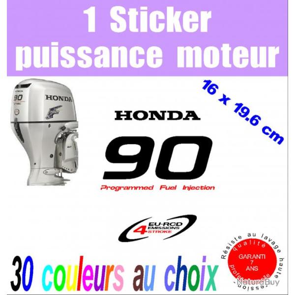 1 sticker HONDA puissance moteur 90 cv srie 2 hors bord bateau barque pche