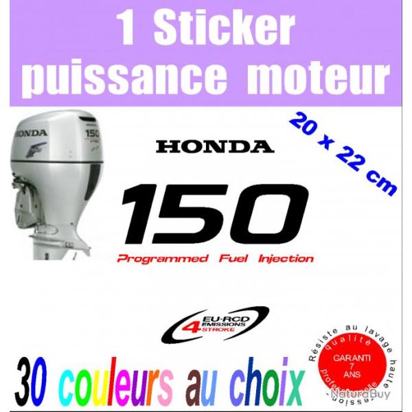1 sticker HONDA puissance moteur 150 cv srie 2 hors bord bateau barque pche