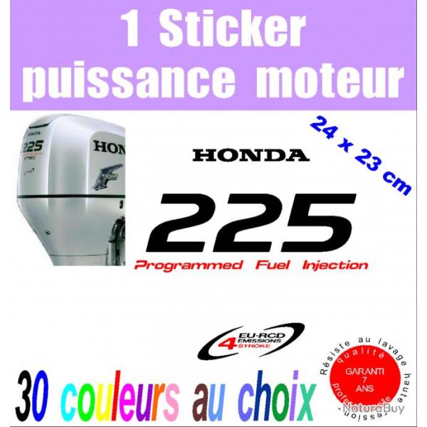 1 sticker HONDA puissance moteur 225 cv srie 2 hors bord bateau barque pche
