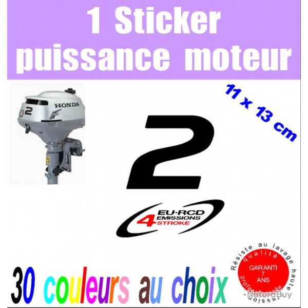 1 sticker HONDA puissance moteur 2 cv srie 2 hors bord bateau barque pche
