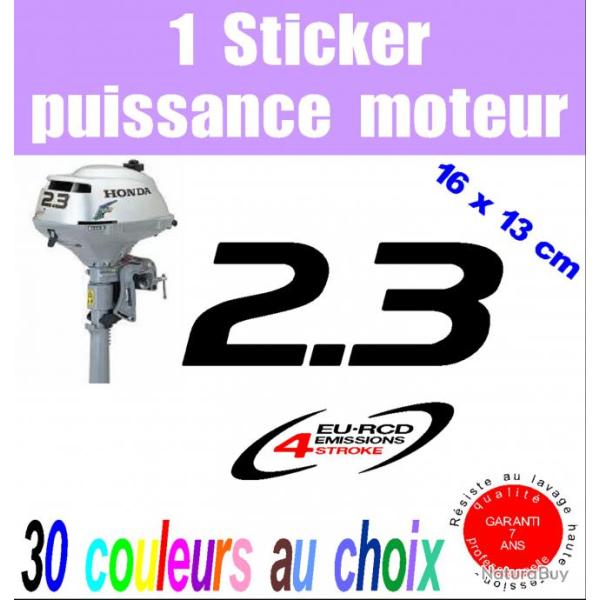 1 sticker HONDA puissance moteur 2.3 cv srie 2 hors bord bateau barque pche
