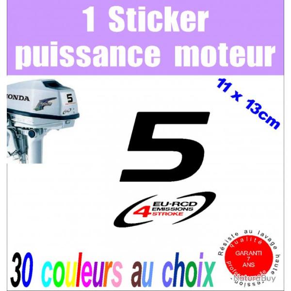 1 sticker HONDA puissance moteur 5 cv srie 2 hors bord bateau barque pche