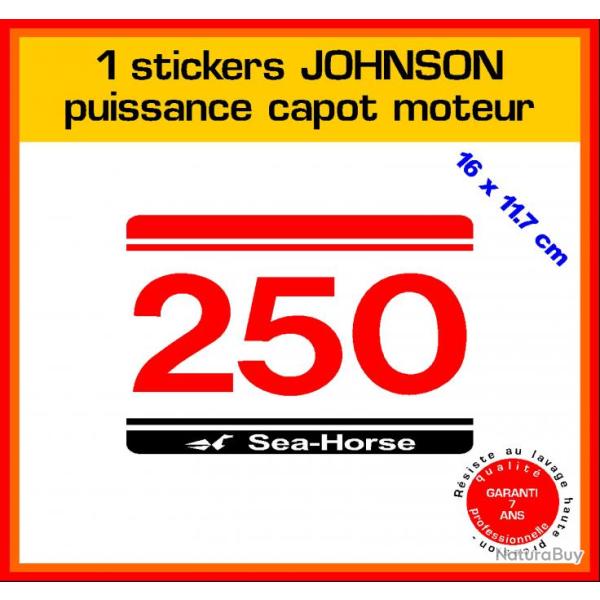 1 sticker JOHNSON puissance moteur 250 cv srie 5 hors bord bateau barque pche