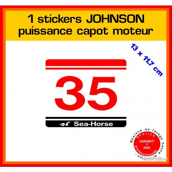 1 sticker JOHNSON puissance moteur 35 cv srie 5 hors bord bateau barque pche