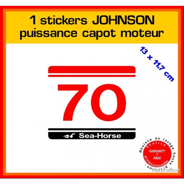 1 sticker JOHNSON puissance moteur 70 cv srie 5 hors bord bateau barque pche